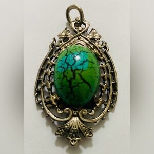 Vintage Style Green Turquoise Pendant